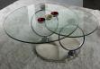 Table basse ronde en verre socle inox TABLE BASSE Table basse ronde en verre socle inox TABLE BASSE