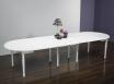 Table ronde à volets DIAMETRE 120 réalisée en merisier massif 6 allonges de 40 cm Finition Ivoire Table ronde diam.120 Table ronde à volets DIAMETRE 120 réalisée en merisier massif 6 allonges de 40 cm Finition Ivoire Table ronde diam.120