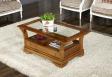Table Basse Constance réalisée en Merisier Massif de style Louis Philippe Plateau Verre Table basse rectangulaire Table Basse Constance réalisée en Merisier Massif de style Louis Philippe Plateau Verre Table basse rectangulaire