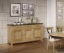 Buffet 3 portes Yann réalisé en Chêne Massif de style Campagnard Finition Chêne Brossé naturel, plateau noir délavé BUFFET Buffet 3 portes Yann réalisé en Chêne Massif de style Campagnard Finition Chêne Brossé naturel, plateau noir délavé BUFFET