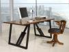 Table de Bureau réalisée en Merisier Massif de ligne Contemporaine Piétement noir usé et patiné Table d'écriture Table de Bureau réalisée en Merisier Massif de ligne Contemporaine Piétement noir usé et patiné Table d'écriture