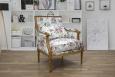 Fauteuil de style Louis XVI réalisé en Chêne massif Tissu ORB Fauteuil Fauteuil de style Louis XVI réalisé en Chêne massif Tissu ORB Fauteuil