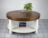 Table Basse Ronde Elsa réalisée en Merisier de style Contemporain bi-color Plateau Blond Corps Ivoire légèrement patiné Table basse ronde Table Basse Ronde Elsa réalisée en Merisier de style Contemporain bi-color Plateau Blond Corps Ivoire légèrement patiné Table basse ronde