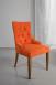 Chaise de séjour Capitonnée, 4 pieds en Merisier Massif Tissu orangé CHAISES Chaise de séjour Capitonnée, 4 pieds en Merisier Massif Tissu orangé CHAISES