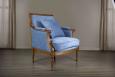 Fauteuil Laura de style Louis XVI réalisé en hêtre massif Tissu Bleu Fauteuil Fauteuil Laura de style Louis XVI réalisé en hêtre massif Tissu Bleu Fauteuil