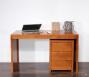 Bureau Contemporain en Merisier accompagné de son caisson de 3 tiroirs sur roulettes Bureau Bureau Contemporain en Merisier accompagné de son caisson de 3 tiroirs sur roulettes Bureau