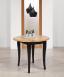 Table ronde à volets réalisée en chêne massif de style Louis Philippe avec 2 allonges de 40 cm Diamètres 90 Table ronde à volets diam.90 Table ronde à volets réalisée en chêne massif de style Louis Philippe avec 2 allonges de 40 cm Diamètres 90 Table ronde à volets diam.90