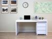 Bureau Contemporain en chêne accompagné de son caisson de 3 tiroirs sur roulettes Bureau Bureau Contemporain en chêne accompagné de son caisson de 3 tiroirs sur roulettes Bureau