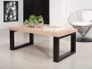 Table basse rectangulaire de ligne Contemporaine, réalisée en Chêne et Fer Table basse rectangulaire Table basse rectangulaire de ligne Contemporaine, réalisée en Chêne et Fer Table basse rectangulaire
