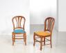 Chaise Camille réalisée en MERISIER Massif assise tissu de style Louis Philippe Assise colorie turquoise CHAISES Chaise Camille réalisée en MERISIER Massif assise tissu de style Louis Philippe Assise colorie turquoise CHAISES