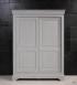 Armoire 2 portes Clara réalisée en Merisier Massif de style Louis Philippe Portes coulissantes Laqué Gris ARMOIRE Armoire 2 portes Clara réalisée en Merisier Massif de style Louis Philippe Portes coulissantes Laqué Gris ARMOIRE