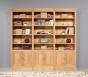 Bibliothèque 6 portes Naël réalisée en Chêne Massif de style Directoire Finition Chêne brossé Naturel Patiné Bibliothèque Bibliothèque 6 portes Naël réalisée en Chêne Massif de style Directoire Finition Chêne brossé Naturel Patiné Bibliothèque