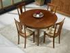 Table ronde 4 pieds Célio réalisée en Chêne de style Louis Philippe DIAMETRE 130 - 1 ALLONGE INCORPOREE Table ronde diam.130 
