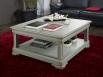 Table Basse carrée Clarisse réalisée en Chêne de style Louis Philippe Finition chêne gris antiquaire TABLE BASSE Table Basse carrée Clarisse réalisée en Chêne de style Louis Philippe Finition chêne gris antiquaire TABLE BASSE
