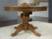 Table ronde pieds central réalisée en Chêne de style Louis Philippe DIAMETRE 110 - 2 ALLONGES DE 40 CM Table ronde diam.110 